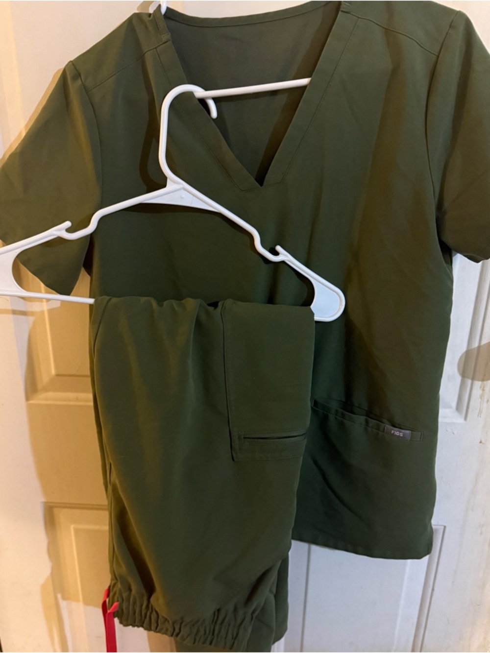 Figs Olive Green Scrub Top and Pants Set
